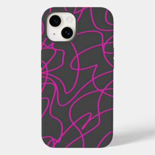 Neon Pink und Grau Line Art Case-Mate iPhone 14 Hülle