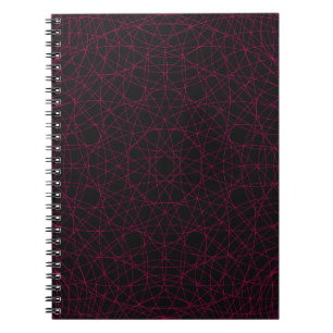 Neon Pink Web Pattern Notebook - Anpassbar Notizblock