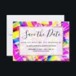 Neon Pink Yellow Brushstroke Explosion Art Save The Date<br><div class="desc">Modernes, kühn, künstlerisches und farbenfrohes Neonpinken, Gelb, Blau und Grün bemalt Bruststrich Explosionsart Muster. ***WICHTIGE HINWEIS FÜR DESIGN: Für individuelle Designanfragen, wie z.B. passende Produktanfragen, Farbänderungen, Platzierungsänderungen oder andere Änderungswünsche, klicken Sie bitte auf den "KONTAKT"-Button oder senden Sie eine E-Mail an den Designer direkt unter lafemme.art@gmail.com. Sie können ihr sogar...</div>