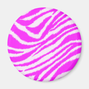 Neon Pink Zebra Magnet