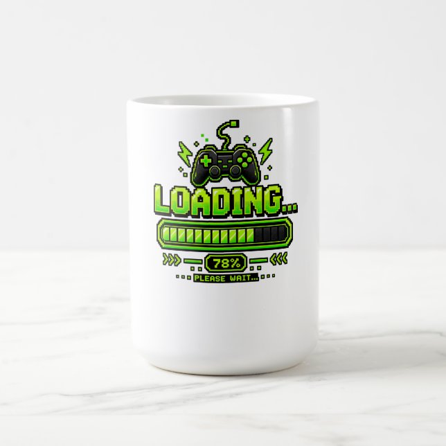 Neon-Pixel-Art-Gamer-Controller Kaffeetasse (Mittel)