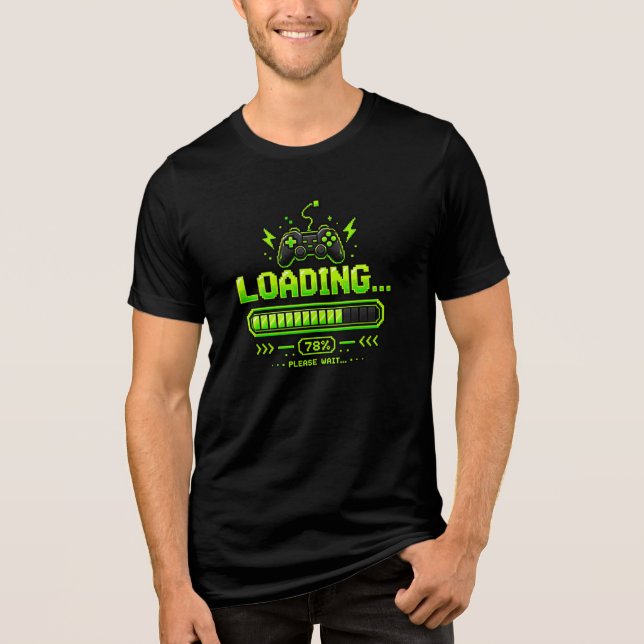Neon-Pixel-Art-Gamer-Controller Tri-Blend Shirt (Vorderseite)