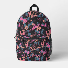 Neon-Pixel-Fusion Bedruckter Rucksack