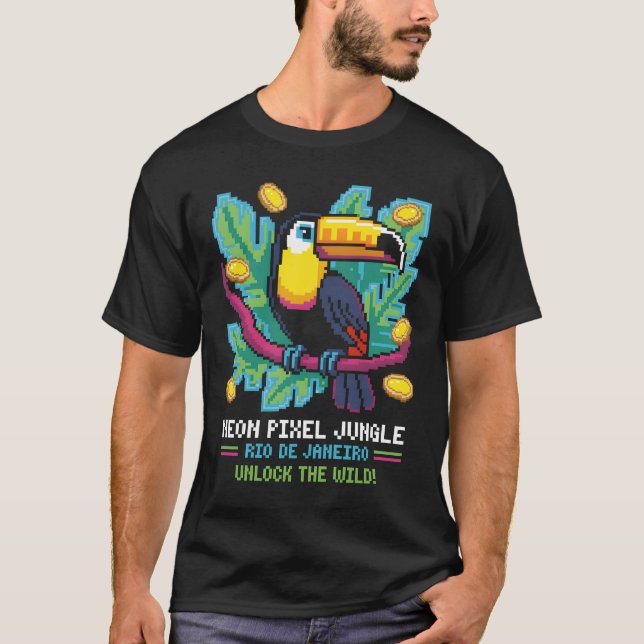 Neon Pixel Jungle T-Shirt (Vorderseite)