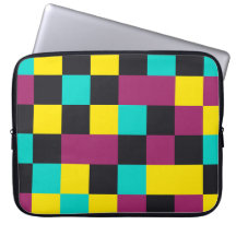 Neon-Pixel-Muster-Laptop-Hülle