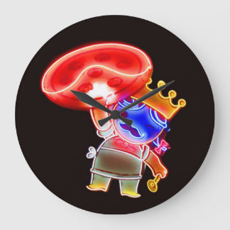 Neon Pizza Pie Clock Große Wanduhr
