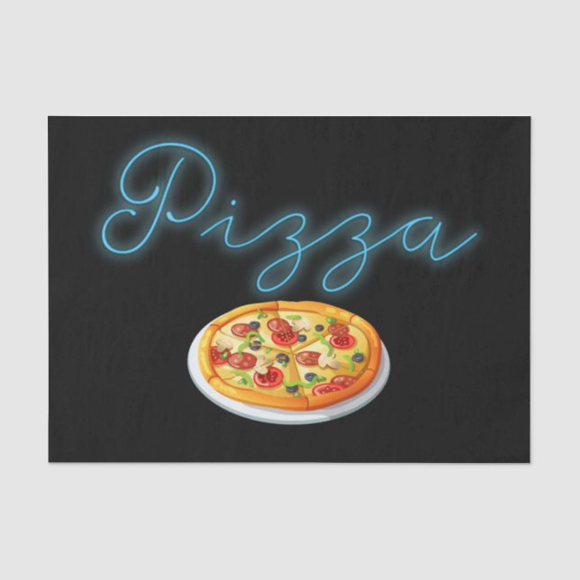 Neon Pizza Sign Seidenpapier (Vorderseite)