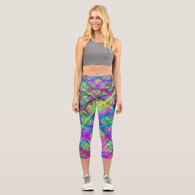 Neon plaid capri leggings (Vorderseite)