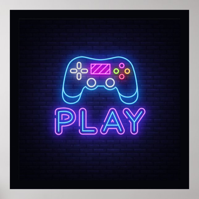 Neon Play Gamer Poster (Vorne)