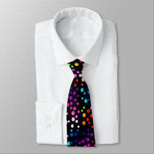 Neon Polka Dots auf Black Krawatte