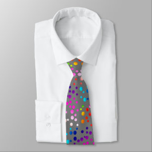 Neon Polka Dots auf Gray Krawatte
