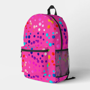 Neon Polka Dots auf heiß rosa Bedruckter Rucksack