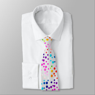Neon Polka Dots auf Silver Gray Krawatte