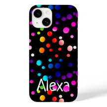 Neon Polka Dots mit Namen