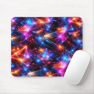 Neon-Polygon-Abstraktion mit Funken Mousepad