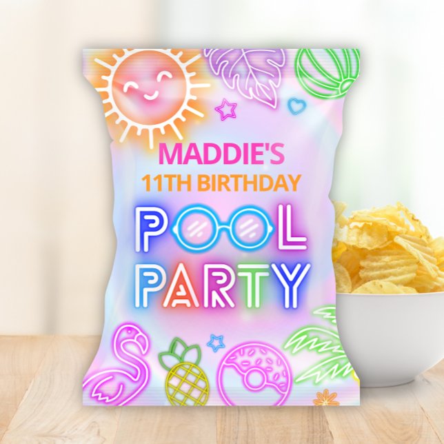 Neon Pool Party Chip Bag Wrapper Flyer (Von Creator hochgeladen)