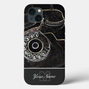 Neon-Pop-Art altes Retro-Telefon mit Monogram! Case-Mate iPhone Hülle