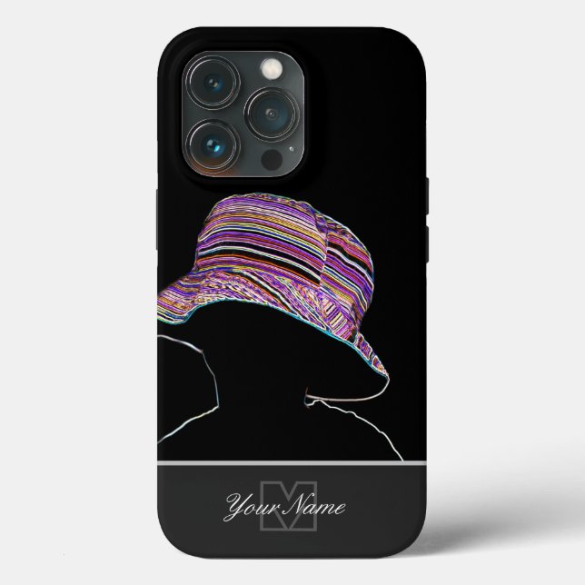 Neon-Pop-Art Kinderhut mit Monogram! Case-Mate iPhone Hülle (Rückseite)