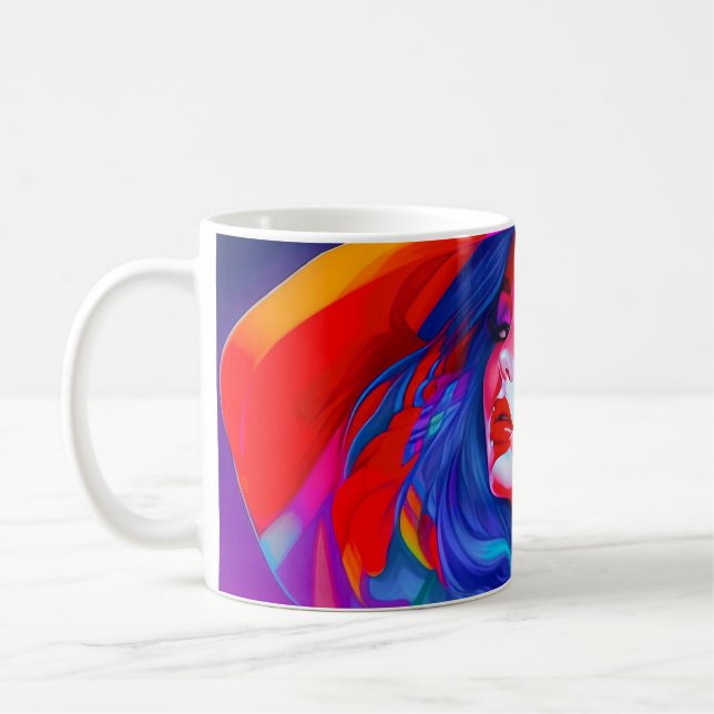 Neon Pop Art Portrait Kaffeetasse (Links)