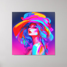Neon Pop Art Portrait Leinwanddruck