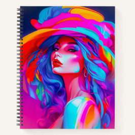 Neon Pop Art Portrait Notizbuch