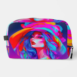 Neon Pop Art Portrait Waschbeutel