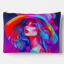 Neon Pop Art Portrait Zubehörtasche