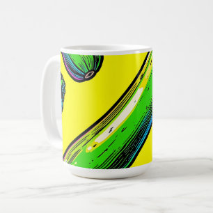 Neon-Pop-Art-Zucchini-Muster Kaffeetasse