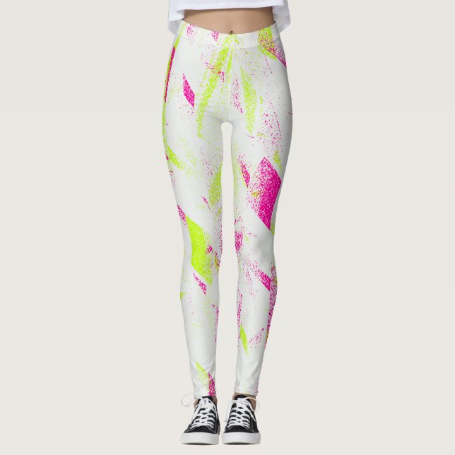 Neon Pop Chaos Leggings - Bold Abstrakt Street Vib (Vorderseite)