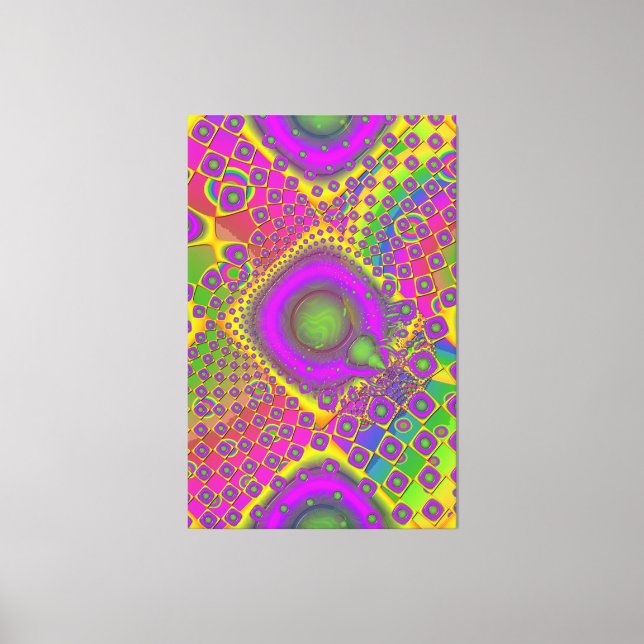 Neon Pop Paper Psychedelic Leinwanddruck (Vorderseite)