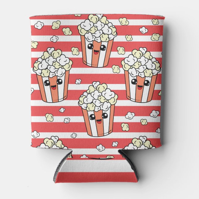 Neon Popcorn Kindermuster Dosenkühler (Vorderseite)