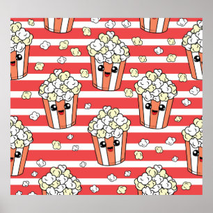 Neon Popcorn Kindermuster Poster
