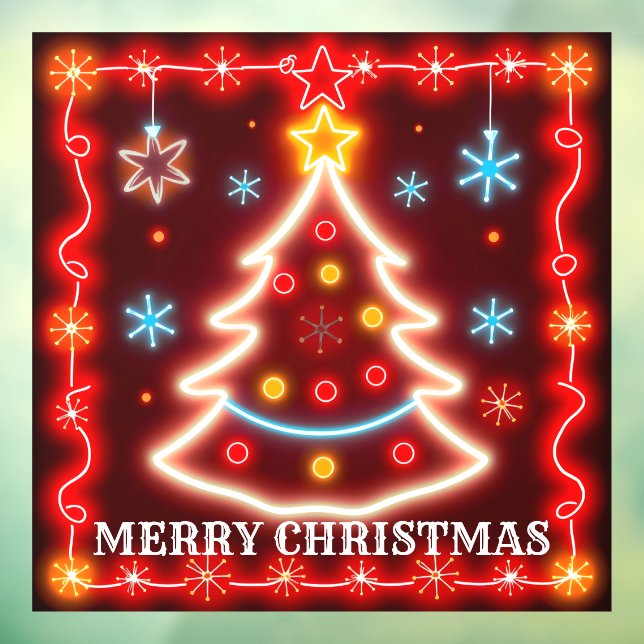 Neon Popular Christmas Holiday Collection Fensteraufkleber (Blatt 3)