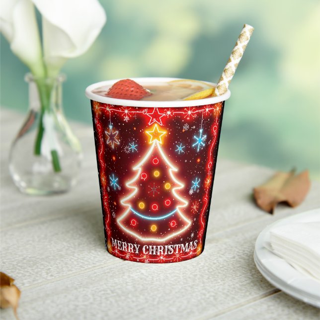 Neon Popular Christmas Holiday Collection Pappbecher (In Situ)