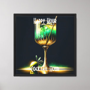Neon Popular Party Time Personalisiert Leinwanddruck