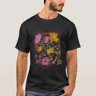 Neon-Postkarten Neon-Druck Blumen T-Shirt