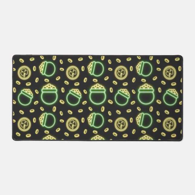 Neon Pot Of Luck Schreibtischunterlage (Vorderseite)