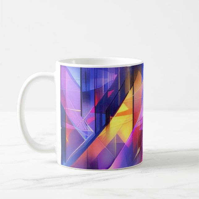 Neon-Prisma-Abstrakt Kaffeetasse (Links)