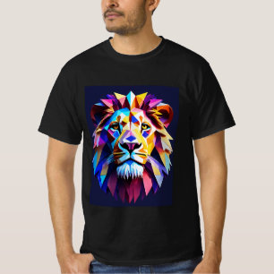 Neon Prix: Ein majestätischer Löwenkopf T-Shirt