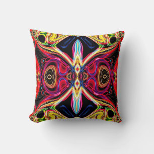 Neon Psychedelic Abstrakt Throw Kissen 1