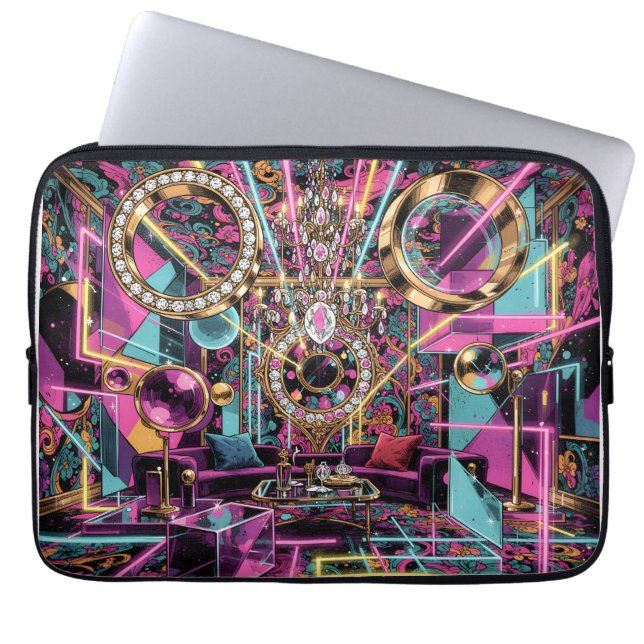 Neon Psychedelic Luxury Lounge Art Laptopschutzhülle (Vorderseite)