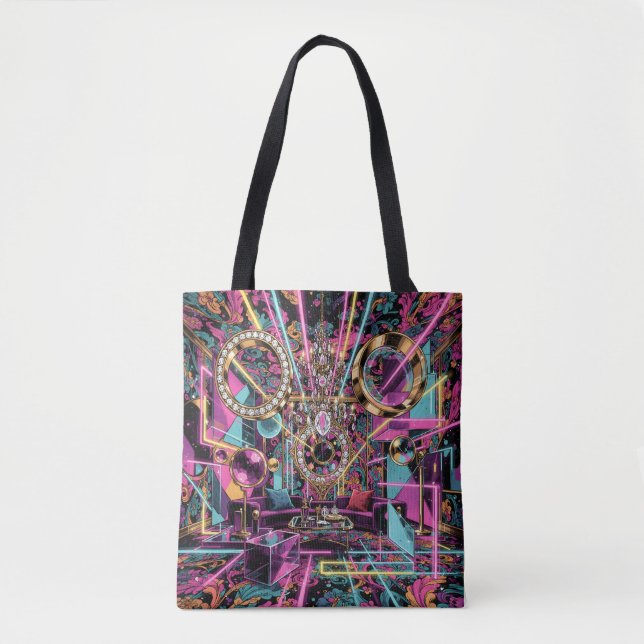 Neon Psychedelic Luxury Lounge Art Tasche (Vorderseite)