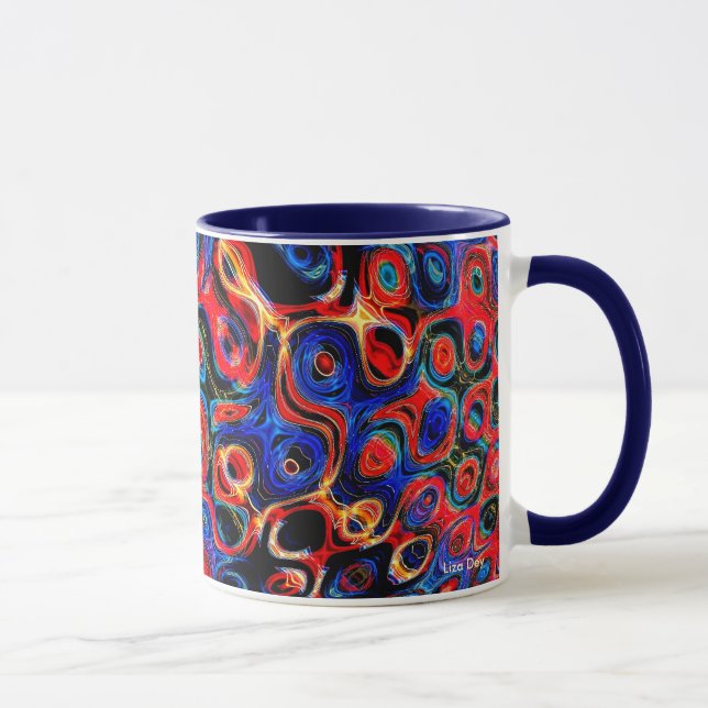 Neon Psychedelic Ripples Mug (Droite)