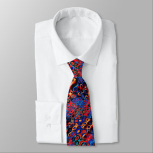 Neon Psychedelic Ripples Neck Tie Krawatte