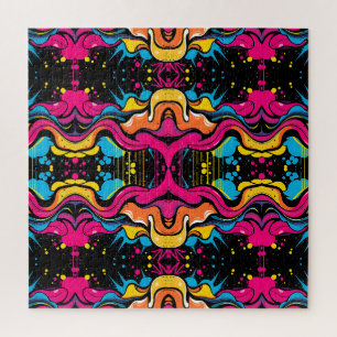 Neon-Psychedelic-Wave-Nahtloses Muster