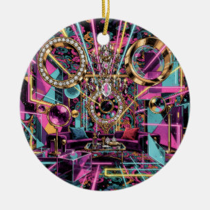 Neon-Psychedelische Luxus-Lounge-Kunst Keramik Ornament