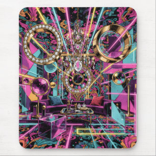 Neon-psychedelische Luxus-Lounge-Kunst Mousepad