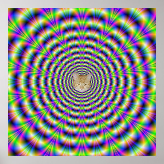 Neon Puls Poster + Katze (Vorne)