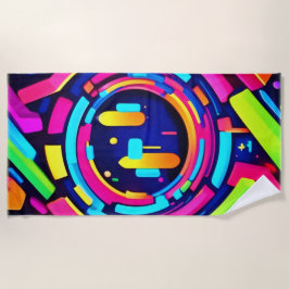 Neon Pulse: Eine digitale Symphonie Strandtuch