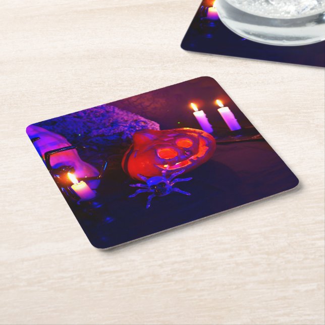 Neon pumpkins rechteckiger pappuntersetzer (angewinkelt)